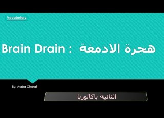 Vocabulary Lesson Brain Drain درس هجرة الادمغة الثانية باكالوريا