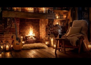 Relaxing Acoustic Guitar To Unwind Let Go Cozy Fireplace Warm Candles 3 Hours