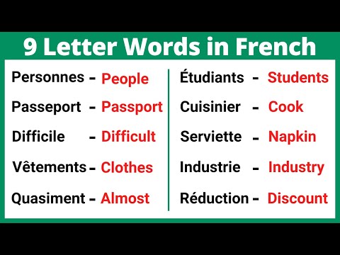 Nine Letter Words In French Phonics Lesson