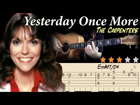 Yesterday Once More Lyrics The Carpenters Acoustic Fingerstyle Guitar Tutorial Tabs Chords