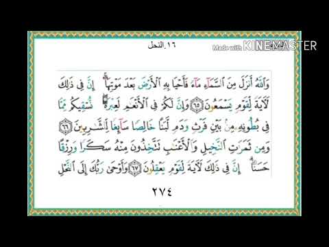 سورة النحل من آية ٦٥ إلى آية ٧٢ للقارئ ياسر الدوسري