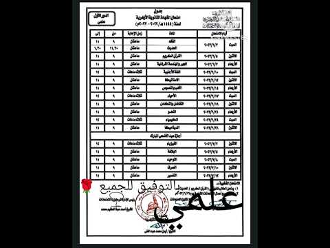 جدول امتحانات الشهاده الثانويه الازهريه للفصل الدراسي الثاني علمي جدول امتحانات الشهاده الثانويه الازهريه للفصل الدراسي الثاني علمي