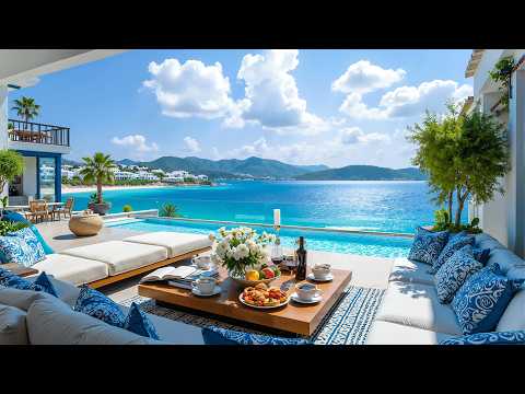 Cheerful Morning Ambience By The Sea With Sweet Bossa Nova Jazz Calming Waves Sound For Uplifting Cheerful Morning Ambience By The Sea With Sweet Bossa Nova Jazz Calming Waves Sound For Uplifting