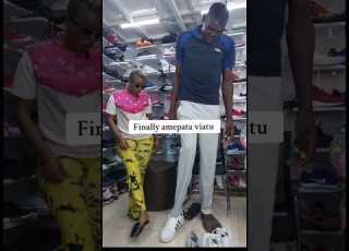 Manzi Wa Kibera Gifts Bungoma Man Alias Bungoma Goliath Brand New Shoes