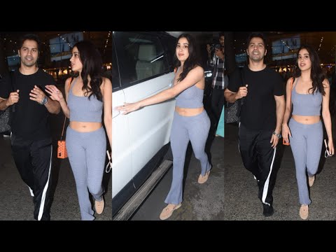 Janhvi Kapoor Varun Dhawan Arrived Back From Dubai After The Post Shoot Of Their Film Bawal