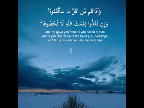 وآتاكم من كل ما سألتموه وإن تعدوا نعمت الله لا تحصوها القارئ الشيخ أحمد العجمي سورة إبراهيم وآتاكم من كل ما سألتموه وإن تعدوا نعمت الله لا تحصوها القارئ الشيخ أحمد العجمي سورة إبراهيم