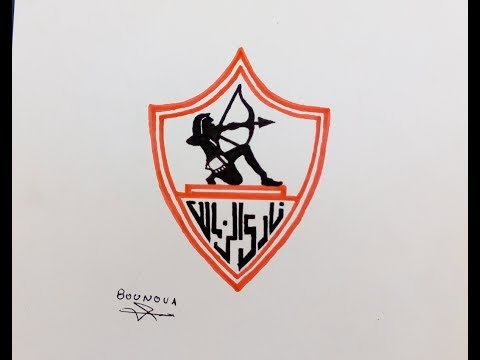 رسم شعار نادي الزمالك المصري بطل كأس الكونفدرالية الإفريقية 2019 وبطل كأس السوبر