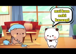  Bubu Kam Nehi Karegi Only Khana Khayegi L Bubu Dudu L Bear Or Panda L Peach Goma L Milk Mocha Cute