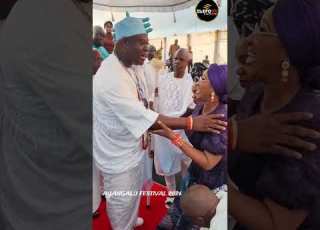 GRAND ARRIVAL OF HIS IMPERIAL MAJESTY OONI ADEYEYE LIVE TO AYANGALU FESTIVAL WELCOME BY HIS QUEEN