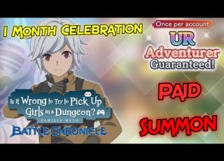  DanMachi Battle Chronicle UR Adventurer 1 Month Celebration Paid Multi Summon INSANE LUCK