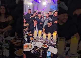 احمد ادم و عصام كاريكا في حفل زفاف ابنة مصطفي كامل