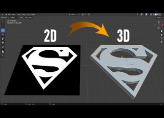  Blender Tutorial Turn Any 2D Logo To 3D Model Quick Easy Superman Edition