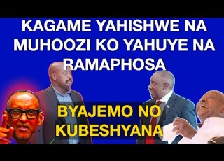  KAGAME YAHISHWE KO MUHOOZI KAINERUGABA YAHUYE NA CYRIL RAMAPHOSA