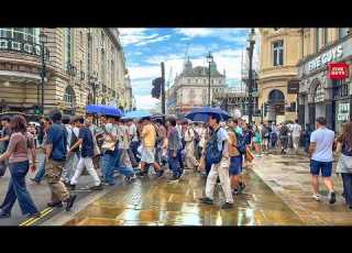  London Summer Rain Shower Sunshine Central London Walking Tour 2026 4K HDR