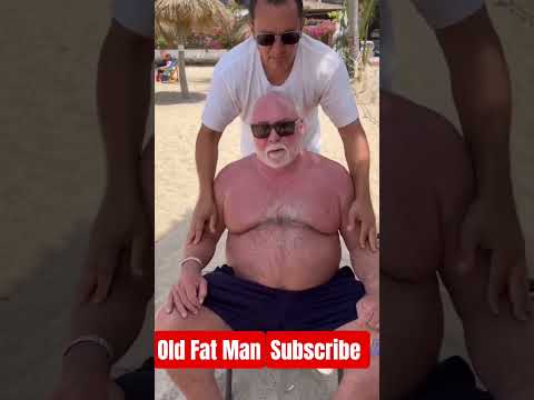 Chest Massage Of Hot Old Fat Man