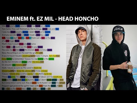 Eminem Ft Ez Mil Head Honcho Rhyme Scheme Highlighted
