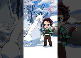 Tanjiro VS Kanao Snowman 雪だるま DemonSlayer KimetsuNoYaiba