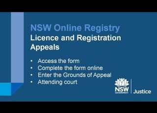  NSW Online Registry Licence And Vehicle Registration Appeals