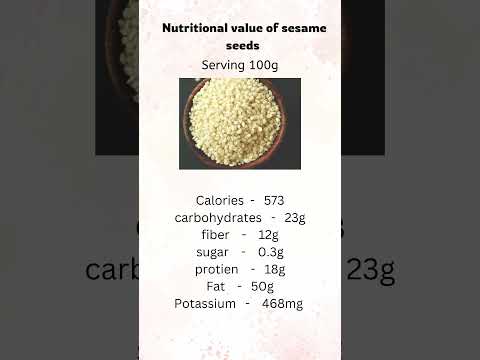 Nutritional Value Of Sesame Seeds Serving 100 Grams Shorts Health Trending Viralvideo