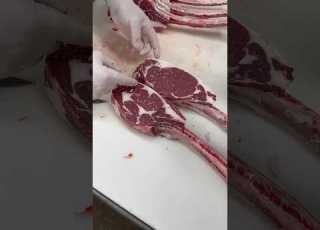  Cutting Tomahawk Steaks From A Beef Rib Section Shorts Steak Butcher