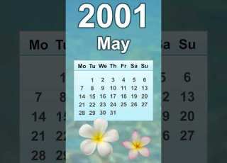  May 2001 Calendar