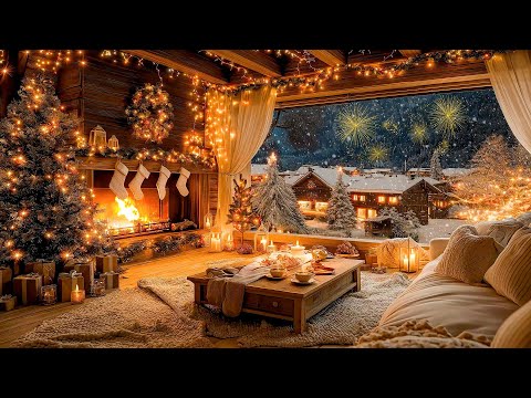 Cozy New Year S Eve 24 7 Instrumental Happy New Year Christmas Music With Fireplace For Relaxing