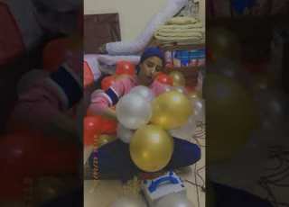 طريقه نفخ و ربط البلالين لتزين غرفه نوم