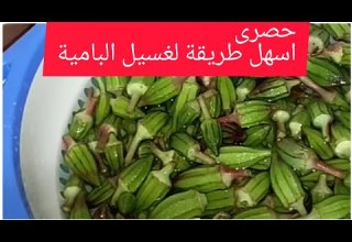 طريقة غسيل البامية بشكل سهل وسريع حصرى على اليوتيوب