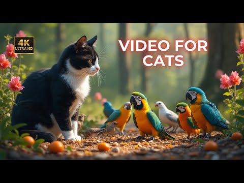 Cat TV Colorful Birds And Relaxing Nature Sounds For Cats To Watch Cat King Studio