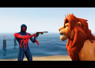 GTA 5 Simba VS Spiderman 2099 Euphoria Physics Ragdolls