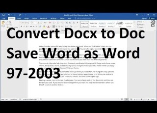 How To Convert Docx To Doc Save Word As Word 97 2003