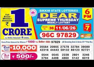 Sikkim Lottery Sambad Live 6pm 11 06 2026 Lottery Live