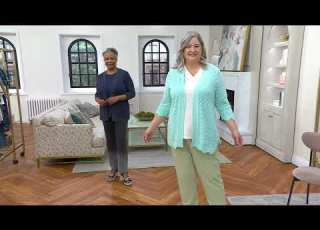  Denim Co 100 Cotton Washed Pointelle Cardigan On QVC