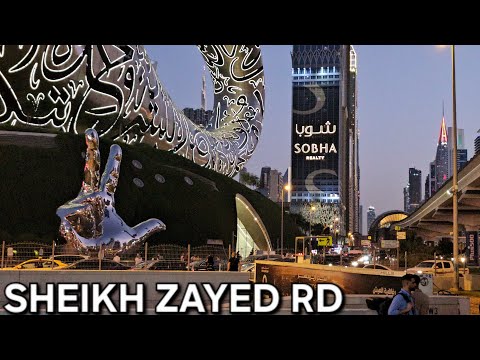 DUBAI 4K Amazing City Center Sheikh Zayed Road DWTC DIFC District Walking Tour