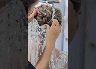آموزش نصب تاج و تور عروس Bride Hair Hairstyle Hairdresser Chignonhairstyle Hairtutorial