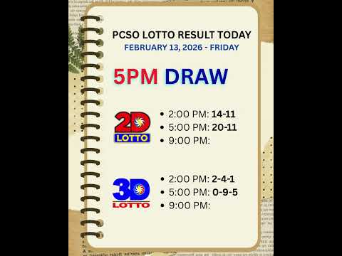 Lotto Result Today 5PM 13 FEBRUARY 2026 FRIDAY 2dlotto 3Dlotto Lottoresult Lotto Lotto Result Today 5PM 13 FEBRUARY 2026 FRIDAY 2dlotto 3Dlotto Lottoresult Lotto