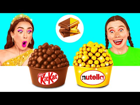 Real Food Vs Chocolate Food Challenge Amazing Food Hacks By BaRaDa Challenge