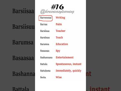 English Afaanoromoo Oromoo Beresaabebe Beresa Foryou Afaanoromiffaa Learnenglish Beresa