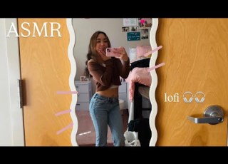  Lofi ASMR Showing You My Outfit Around My Room Fabric Sounds Floor Tapping