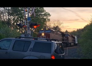 Idiot Driver Blasts Through An Activated Crossing Right In Front Of A Train