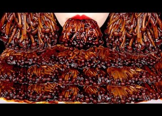  짜장불닭팽이버섯 먹방 ASMR SPICY BLACK BEAN ENOKI MUSHROOMS EATING SOUNDS MUKBANG ZOEY ASMR