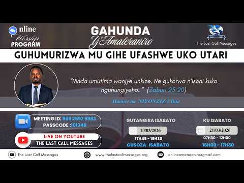 1 GUHUMURIZWA MU GIHE UFASHWE UKO UTARI By Dan NIYONZIZA 1 GUHUMURIZWA MU GIHE UFASHWE UKO UTARI By Dan NIYONZIZA