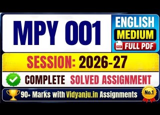  IGNOU MPY 001 Solved Assignment 2026 27 English Medium IGNOU MAPY Solved Assignment 2026 27
