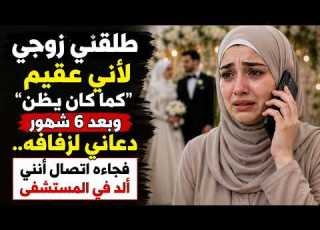 طلقني زوجي لأني عقيم كما كان يظن وبعد 6 شهور دعاني لزفافه فجاءه اتصال أنني ألد في المستشفى قصة