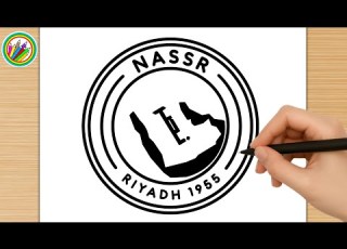 كيف ترسم شعار النصر الجديد طريقه رسم شعار النصر السعودي رسم سهل How To Draw Al Nassr New Logo