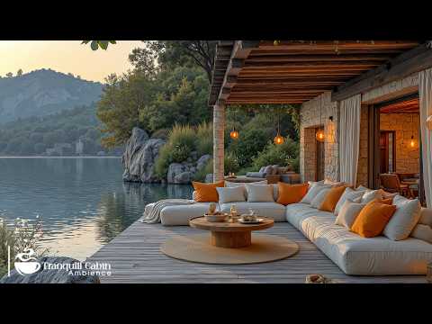 Relaxing Jazz In Rustic Lakeside Cabin Good Mood With Soothing Piano Jazz In Peaceful Sunset Sc