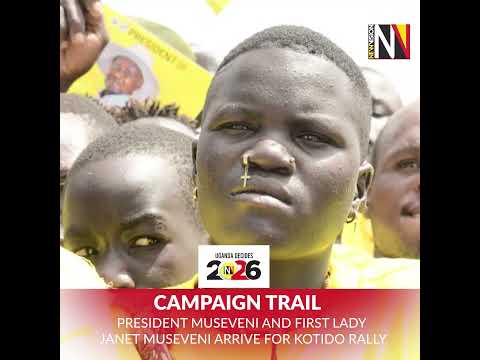 UgandaDecides2026 President Museveni And First Lady Janet Museveni Arrive For Kotido Rally