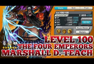 LEVEL 100 THE FOUR EMPERORS MARSHALL D TEACH GAMEPLAY ONE PIECE BOUNTY RUSH OPBR
