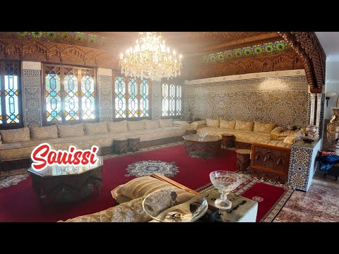 فيلا فاخرة للبيع في السويسي أصالة مغربية بلمسة راقيةصالون مغربي بالزليج البلدي الأصيل وخشب الأرز