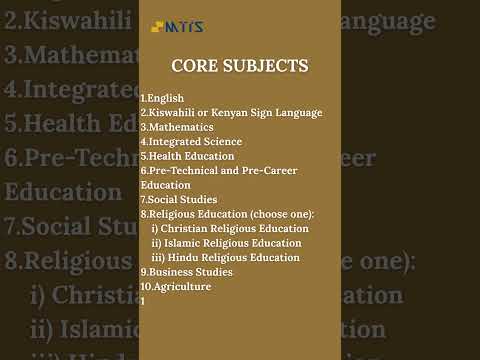 Junior Secondary School Core And Optional Subjects CBC Kenya